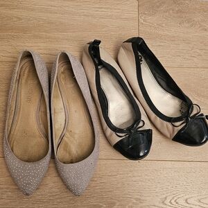 Elegant Black and Cream Women's Flats
